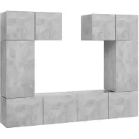 vidaXL 6-tlg. TV-Schrank-Set Betongrau Holzwerkstoff