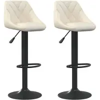 vidaXL Barhocker 2 Stk. Creme Samt