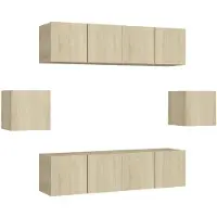 vidaXL 6-tlg. TV-Schrank-Set Sonoma-Eiche Holzwerkstoff