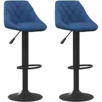 vidaXL Barhocker 2 Stk. Blau Samt