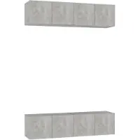 vidaXL TV-Schränke 4 Stk. Betongrau 60x30x30 cm Holzwerkstoff
