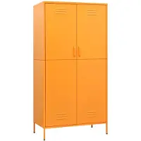vidaXL Kleiderschrank Senfgelb 90x50x180 cm Stahl