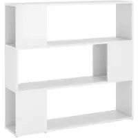 vidaXL Bücherregal Raumteiler Hochglanz-Weiß 100x24x94 cm