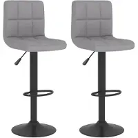 vidaXL Barhocker 2 Stk. Hellgrau Stoff