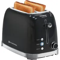 Kitchenbrothers Toaster - 6 Heizstufen - 2 extra breite Schlitze - Aufwärm- und Auftaufunktion - Schwarz