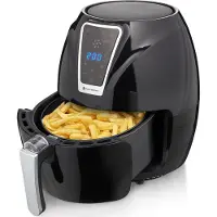 Kitchenbrothers Heißluftfritteuse - Airfryer - Friteuse ohne Fett - 1300W - 3.5L - Schwarz