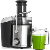 Kitchenbrothers Saftpresse - Für Gemüse und Obst - 1100 ml - 800W - Schwarz