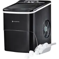 Kitchenbrothers Eiswürfelbereiter - 2 Liter - Mit Eisportionierer - Schwarz