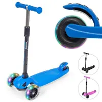 LifeGoods TurboRide Kinder-Roller - Alter 5-8 Jahre - 3 leuchtende Räder - Jungen/Mädchen - Blau
