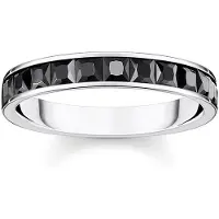 Thomas Sabo Ring mit Schwarzen Steinen Pavé Silber
