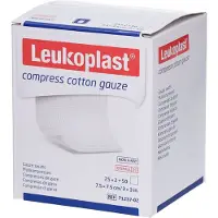 Leukoplast compress Cotton Gauze 7,5x7,5cm ste.8f 25x2 St Kompressen