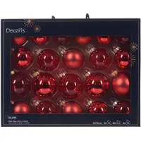 Décoris Weihnachtskugel aus Glas d7 cm krd ass 21st I Weihnachten (rood)