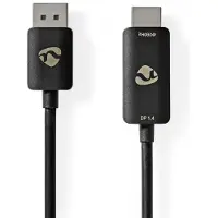 Nedis Displayport-Adapter - DisplayPort Stecker - HDMI Stecker - 8K@30Hz - Vernickelt - Gerade - 1.80 m - Rund - TPE - PVC - Schwarz - Umschlag