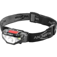 Ansmann HD70B, Stirnband-Taschenlampe, Schwarz, Acrylnitril-Butadien-Styrol (ABS), Kunststoff, IP44, LED, 1 Lampen