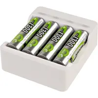 Ansmann Akku Ladegerät, für 1-4 NiMH AA AAA, inkl. 4x AA 1300 mAh Akku