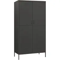 vidaXL Kleiderschrank Anthrazit 90x50x180 cm Stahl