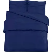 vidaXL Bettwäsche-Set Marineblau 140x200 cm Baumwolle