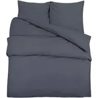vidaXL Bettwäsche-Set Anthrazit 140x200 cm Baumwolle