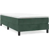 vidaXL Boxspringbett mit Matratze Dunkelgrün 90x200 cm Samt