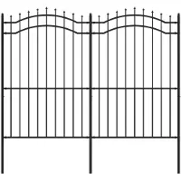 vidaXL Gartenzaun Woerden mit Speerspitze Schwarz 240 x 175 cm Stahl