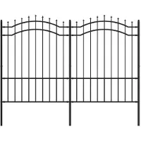 vidaXL Gartenzaun Woerden mit Speerspitze Schwarz 240 x 150 cm Stahl