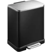 EKO - E-Cube Treteimer 12 Liter - Stainless steel Plastic - Schwarz, Matt Edelstahl