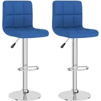 vidaXL Barhocker 2 Stk. Blau Stoff