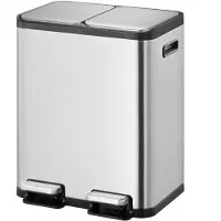 EKO - EcoCasa 1 Treteimer 30+30 Liter - Stainless steel - Matt Edelstahl