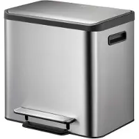 EKO - EcoCasa Recycler Treteimer 12+12 Liter - Stainless steel - Matt Edelstahl