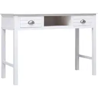 vidaXL Schreibtisch Weiß 108x45x76 cm Massivholz Paulownia