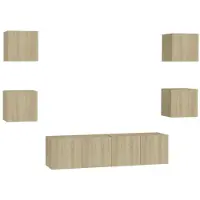 vidaXL 6-tlg. TV-Schrank-Set Sonoma-Eiche Holzwerkstoff
