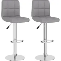 vidaXL Barhocker 2 Stk. Hellgrau Stoff