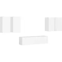 vidaXL 6-tlg. TV-Schrank-Set Weiß Holzwerkstoff