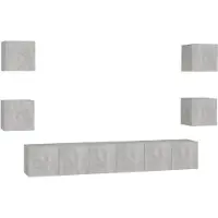 vidaXL 7-tlg. TV-Schrank-Set Betongrau Holzwerkstoff