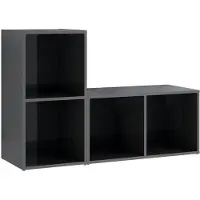 vidaXL TV-Schränke 2 Stk. Hochglanz-Grau 72x35x36,5 cm Holzwerkstoff