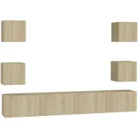 vidaXL 6-tlg. TV-Schrank-Set Sonoma-Eiche Holzwerkstoff
