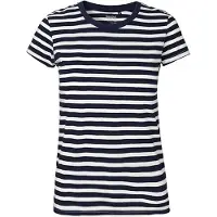 Neutral Damen Bio T-Shirt O81001 white - navy (striped) M