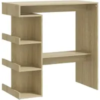 vidaXL Bartisch mit Regal Sonoma-Eiche 100x50x101,5 cm Holzwerkstoff