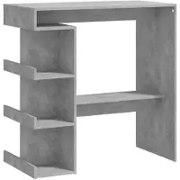 vidaXL Bartisch mit Regal Betongrau 100x50x101,5 cm Holzwerkstoff