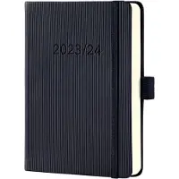 Sigel Wochenkalender Conceptum 2023/2024, ca. DIN A6, schwarz, Hardcover, 1 Woche / 2 Seiten, 18 Monate