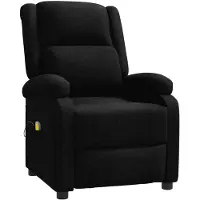 vidaXL Ohrensessel mit Massagefunktion Schwarz Stoff