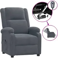 vidaXL Relaxsessel Elektrisch Dunkelgrau Samt