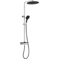 Eisl Duschset GRANDE VITA Duschsystem mit Thermostat und Ablage, Regendusche mit Wandhalterung