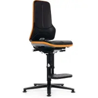 BIMOS Arbeitsstuhl NEON, Permanentkontakt, Grundmodell ohne Polsterelement, Gleiter + Aufstieg, Flexband grau