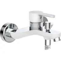 Eisl Badewannenarmatur DIZIANI, Mischbatterie Badewanne, Wasserhahn Bad, Wannenarmatur in Weiß/Chrom
