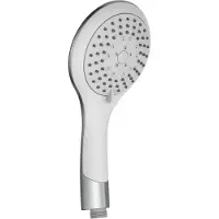 Schutte Handbrause BROADWAY, Wellness Duschkopf mit 5 Strahlarten, Brausekopf, Duschbrause, Brause Weiß/Chrom