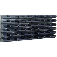 Raaco 181204 Stapelboxen + Wandregal 48-teiliges Set , Sichtlagerkästen - Stahl - 1040 x 440 mm