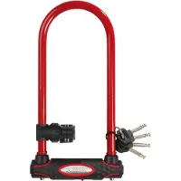 Masterlock Bügelschloss [Schlüsselschloss] [mit Halterung] [es Fahrrad Schloss - Secure-Gold-Zertifikat] [XL] [Rot] 8195EURDPROCOLWR - Ideal für Fahrräder