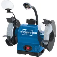 Scheppach Doppelschleifer BG200 | 230V 550W - Ø200 mm Stein | K36 / K60 | Funkenschutz | Werkstückauflage & Schleifsteinabrichter | Wasserbehälter