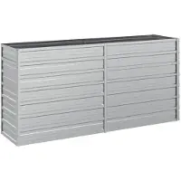vidaXL Garten-Hochbeet 160x40x77 cm Verzinkter Stahl Silber
